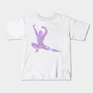 Purple Gymnast/Dancer squat spin Kids T-Shirt